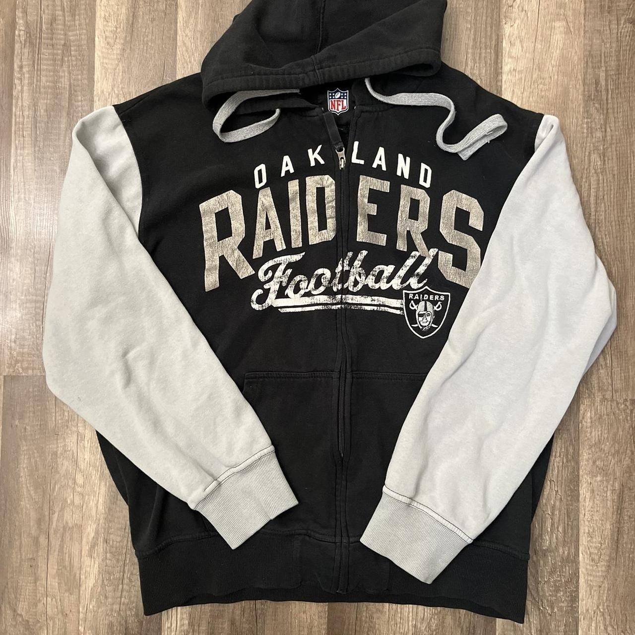 Vintage Y2K Oakland Raiders Full Zip Hoodie Size - Depop