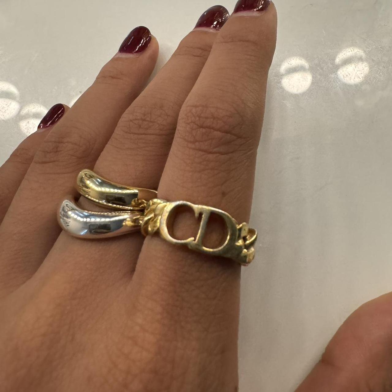 Dior DANSEUSE ÉTOILE RING - GOLD-FINISH METAL Size | Depop