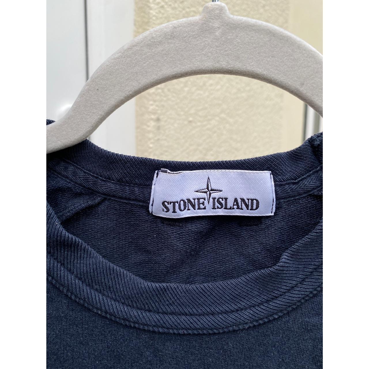 Stone Island Navy Blue Sweatshirt Size... - Depop