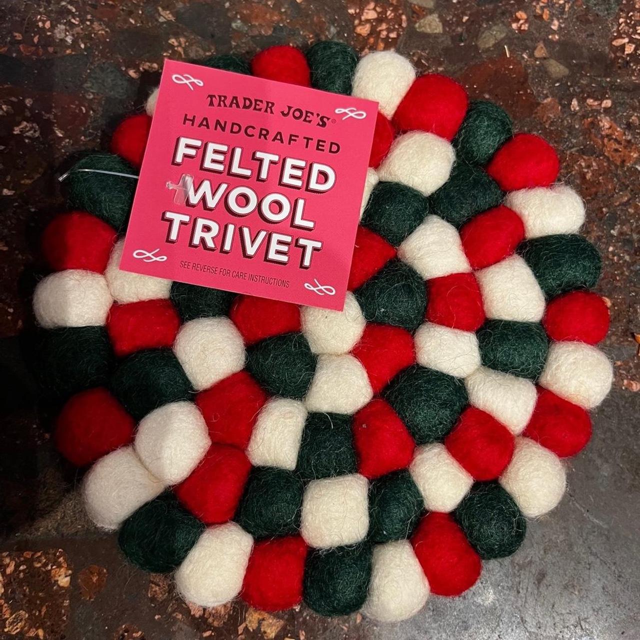 Trader Joe’s Felted Wool Trivet Handcrafted Felted... Depop