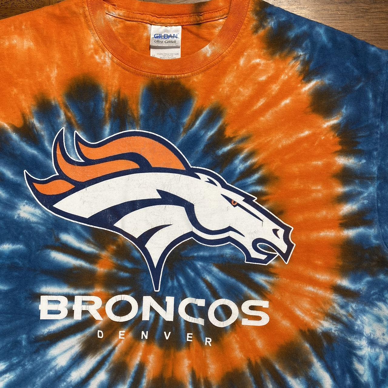 Denver Broncos Tie-Dye T-Shirt in size mens - Depop