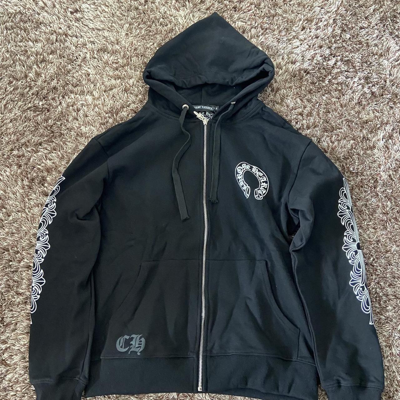 Chrome hearts zip up hoodie Condition - had for a... - Depop