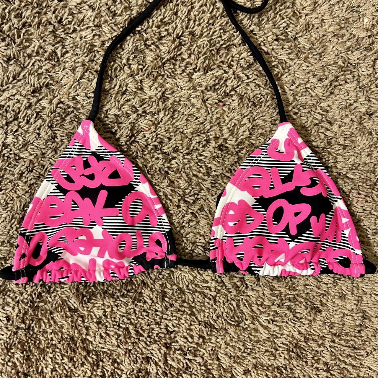 Women's Pink and Black Bikinisandtankinisets Depop