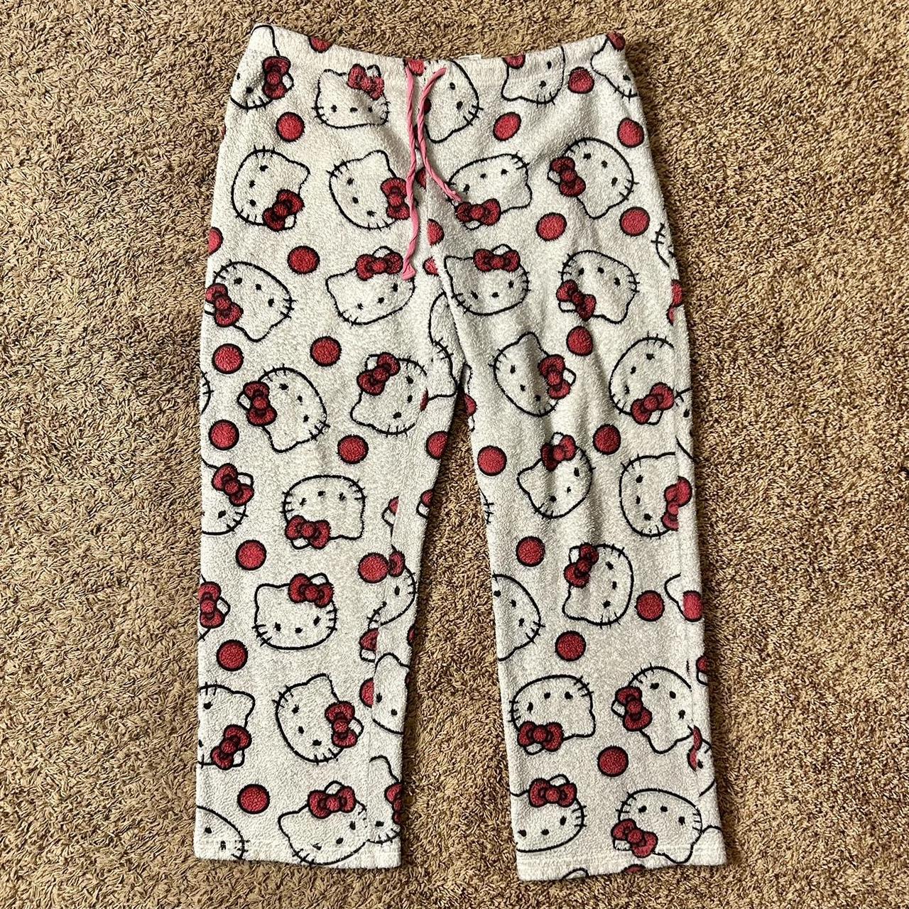 Grey Hello Kitty Pajama Pants! marked as a large... - Depop