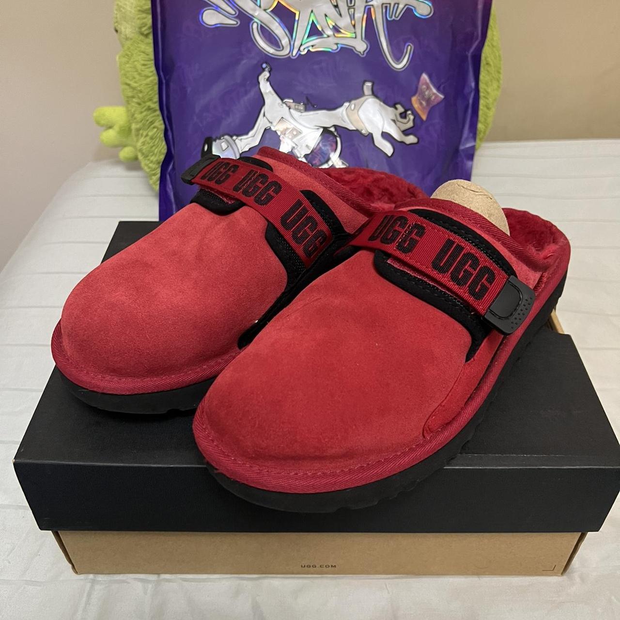 Red and black clearance ugg slippers