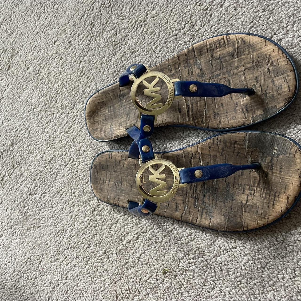 Michael Kors Thong Sandal size 6 royal blue - Depop