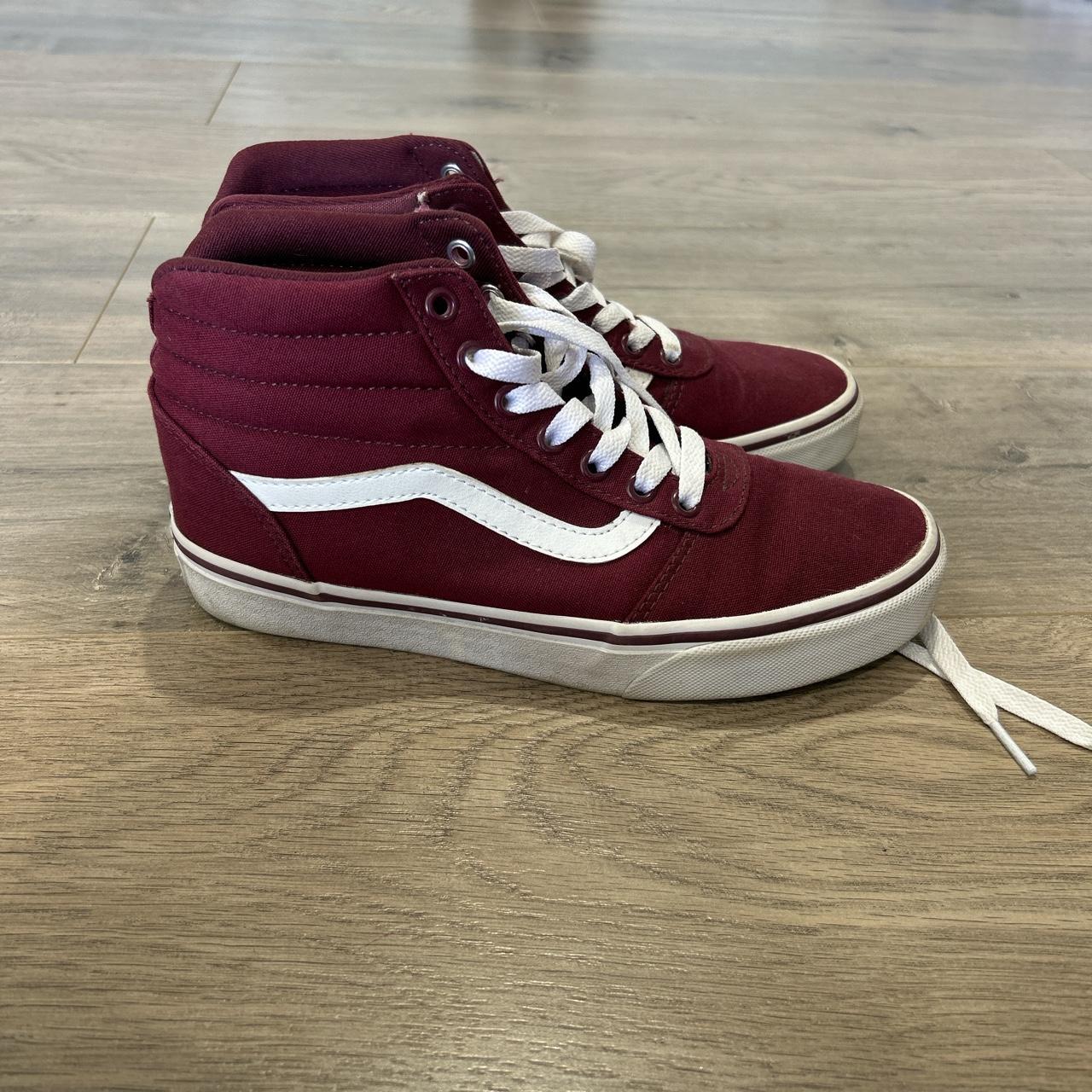 Maroon high top vans womens online