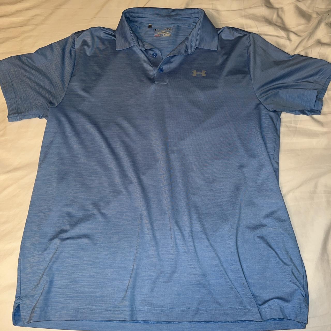 Men’s Under Armour Light Blue Golf/Polo Shirt Depop