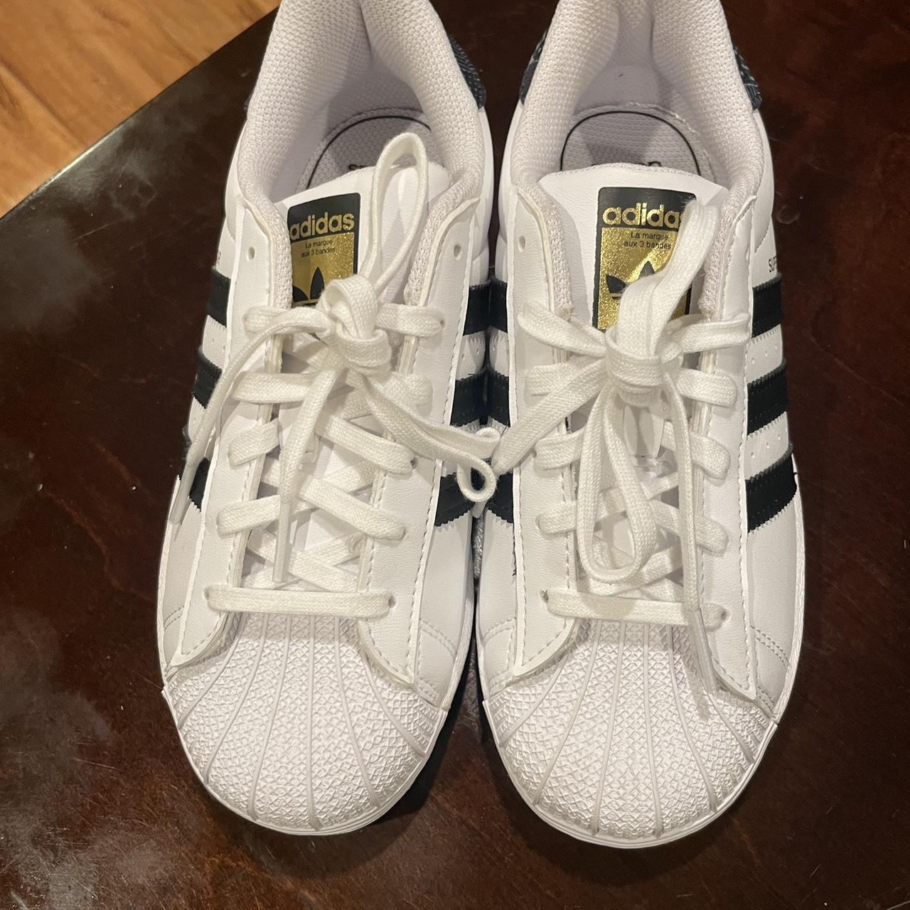 adidas superstars brand new size 3 youth no box... - Depop