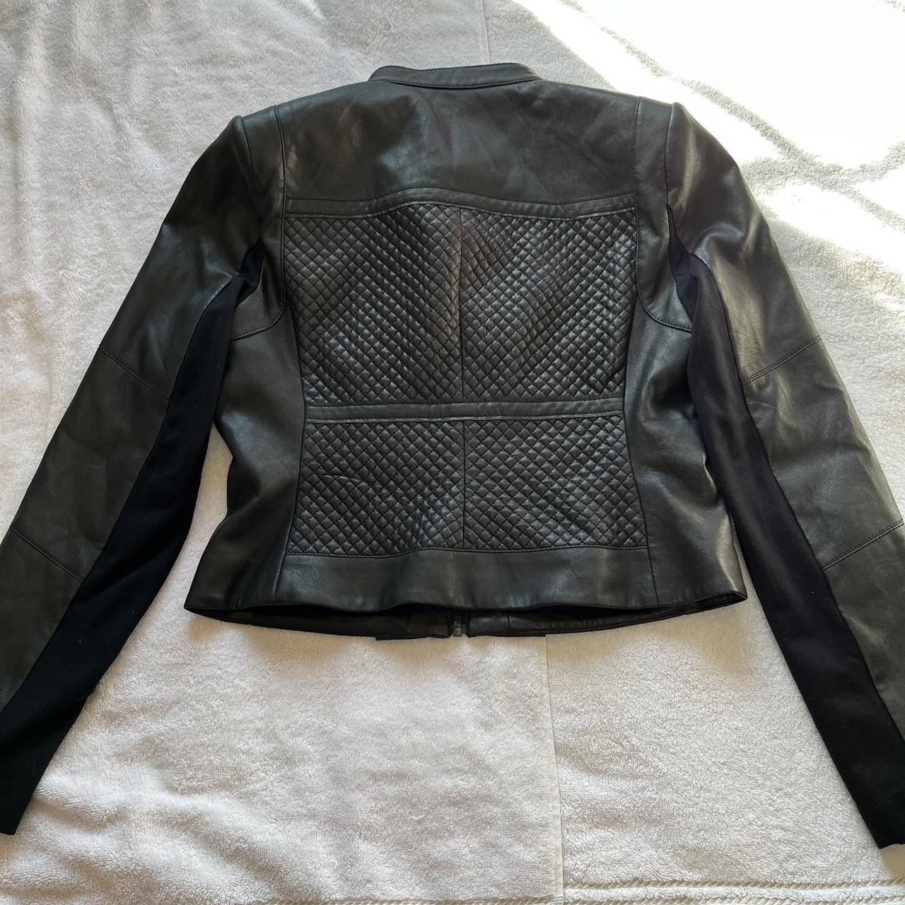 BCBGMaxAzria Misa Blocked Moto Jacket Leather | Depop