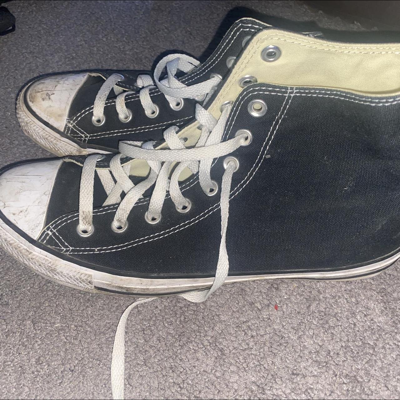 Very used converse black, men’s 9.5 / women’s 11.5 - Depop