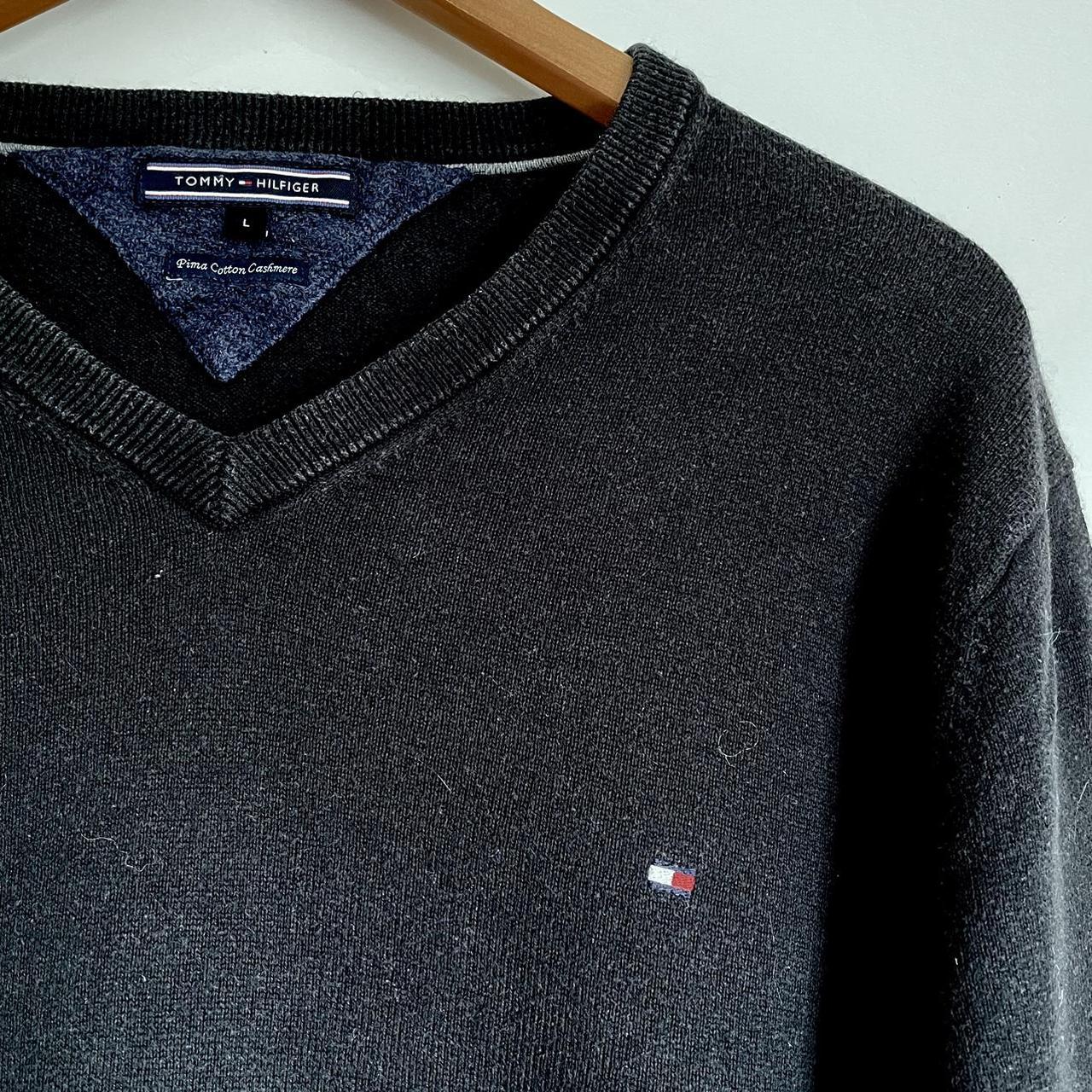 Tommy Hilfiger Men’s Black Pima Cotton Cashmere Thin... - Depop