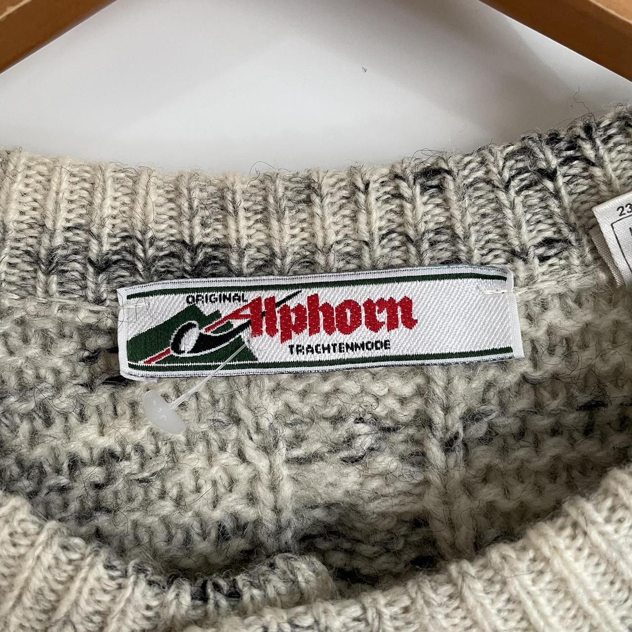 Alphorn Ladies Vintage Cable Knit Cream Grey Wool... - Depop