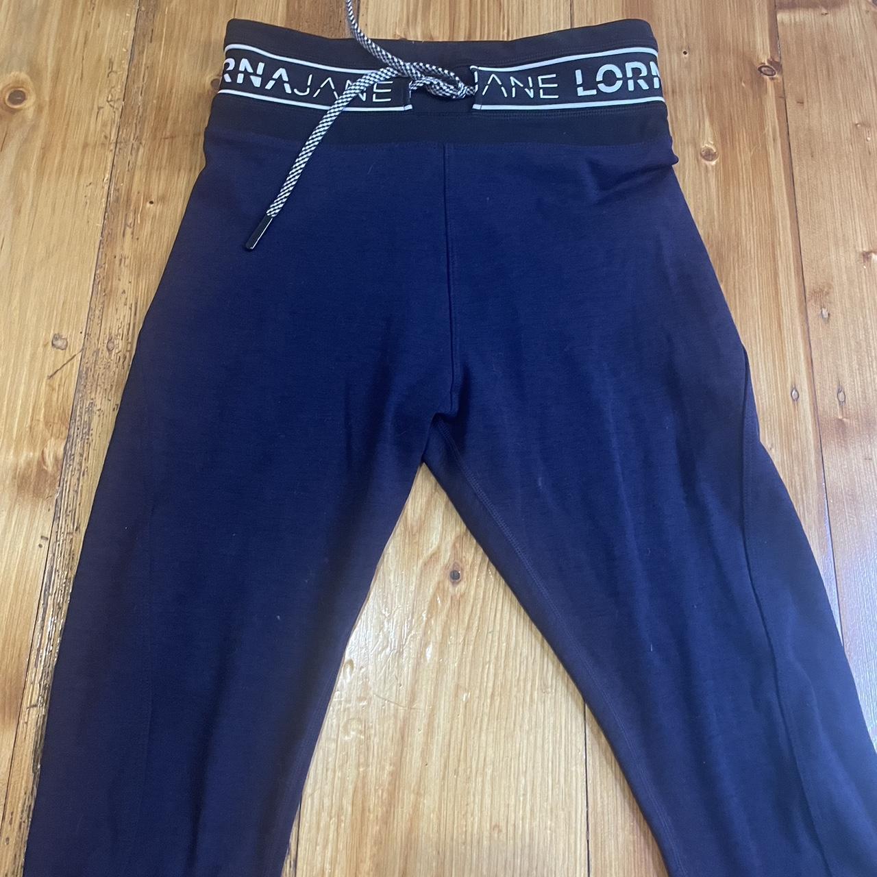 Lorna Jane navy drawstring leggings - Depop