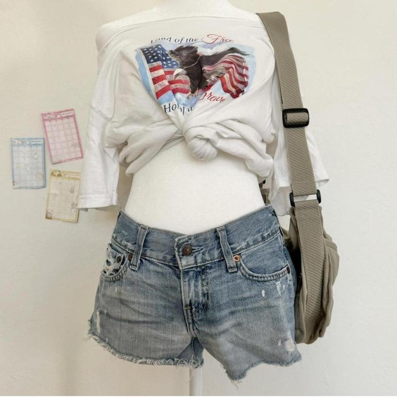 American Apparel Women's Shirt White/Blue S – American vintage