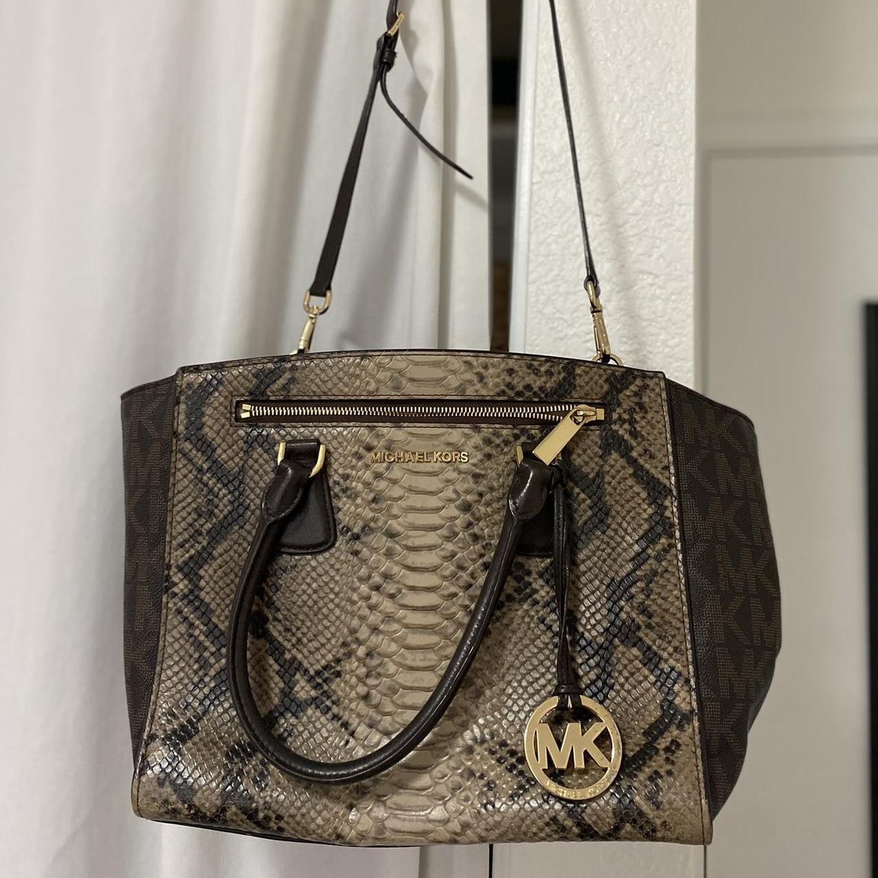 Michael kors snake print purse best sale