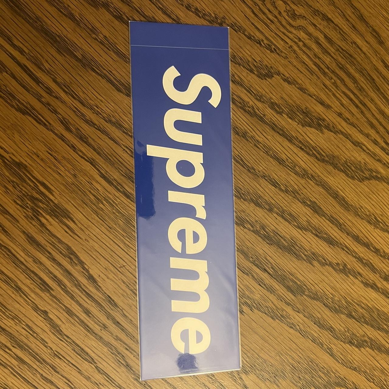 Blue supreme box outlet logo sticker