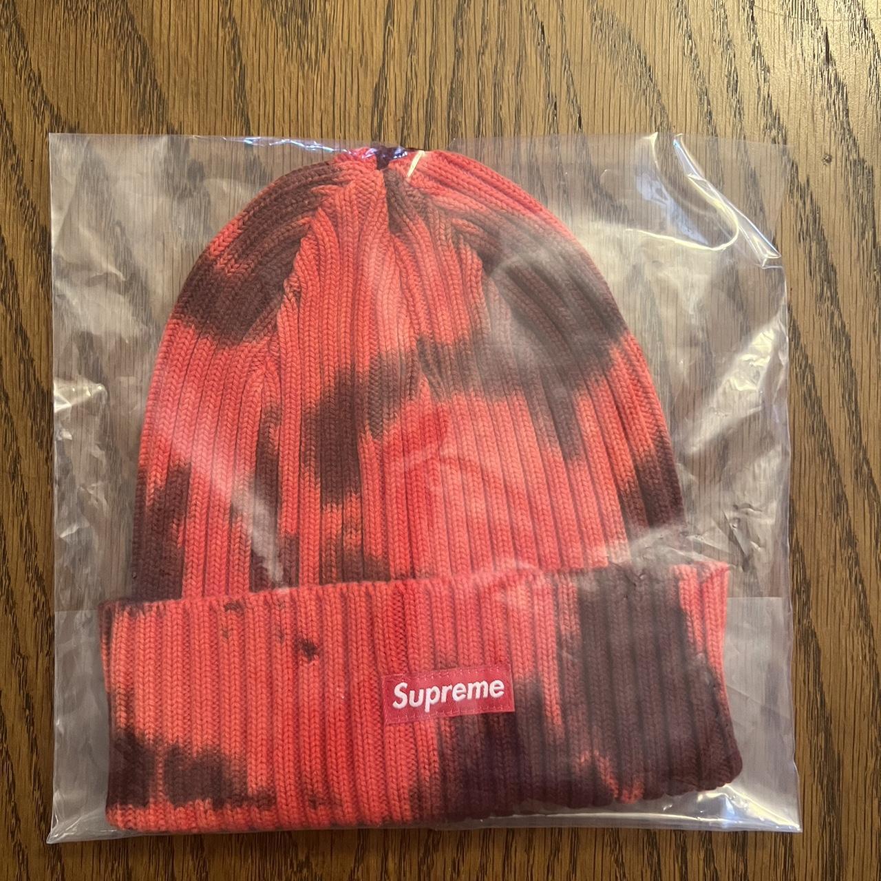 Supreme Overdyed Beanie (SS24) Splatter Red - Depop