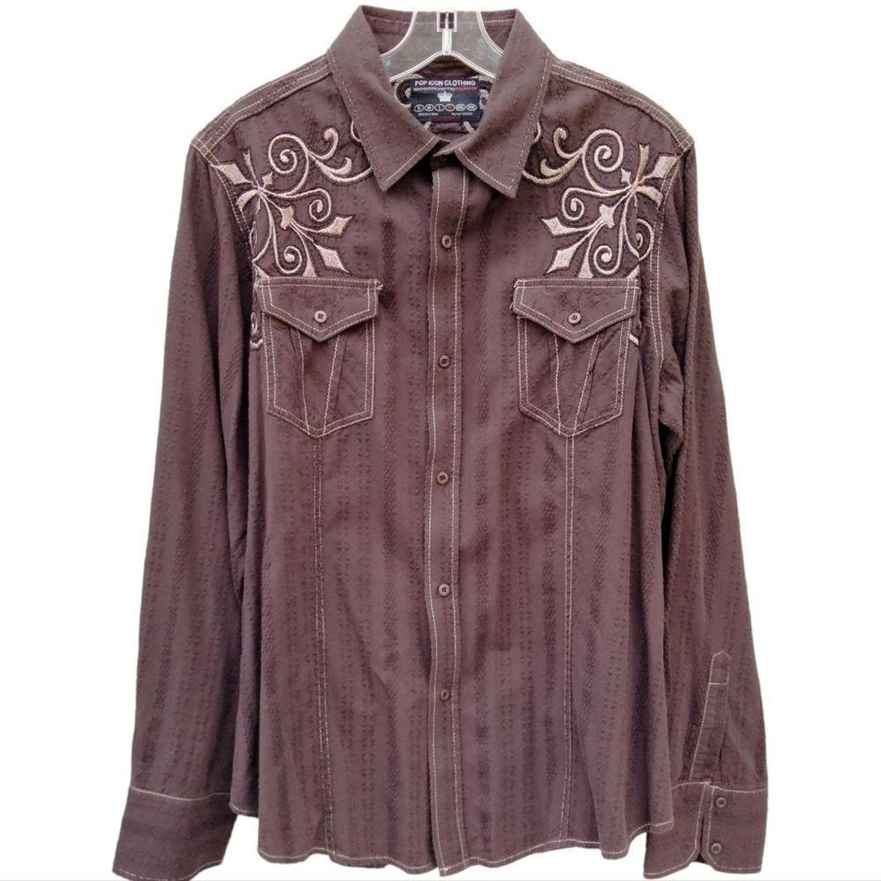 Pop Icon Clothing Long Sleeve Button Down Shirt... Depop