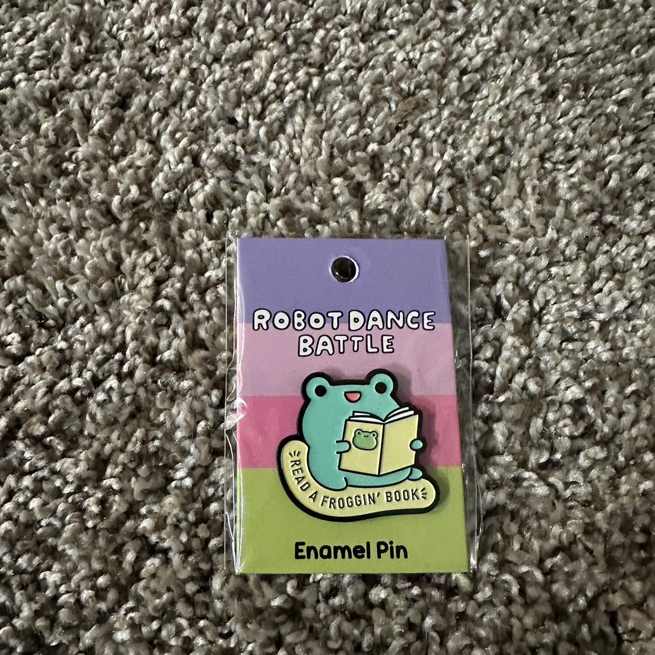 Hot topic frog reading enamel pin hottipic frog... Depop
