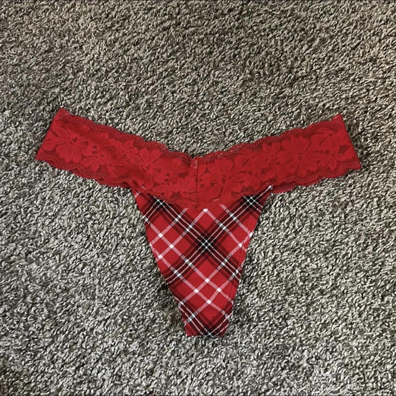 Victoria's Secret PINK Lace Strappy Thong- Red Plaid, Women's Fashion,  Undergarments & Loungewear on Carousell