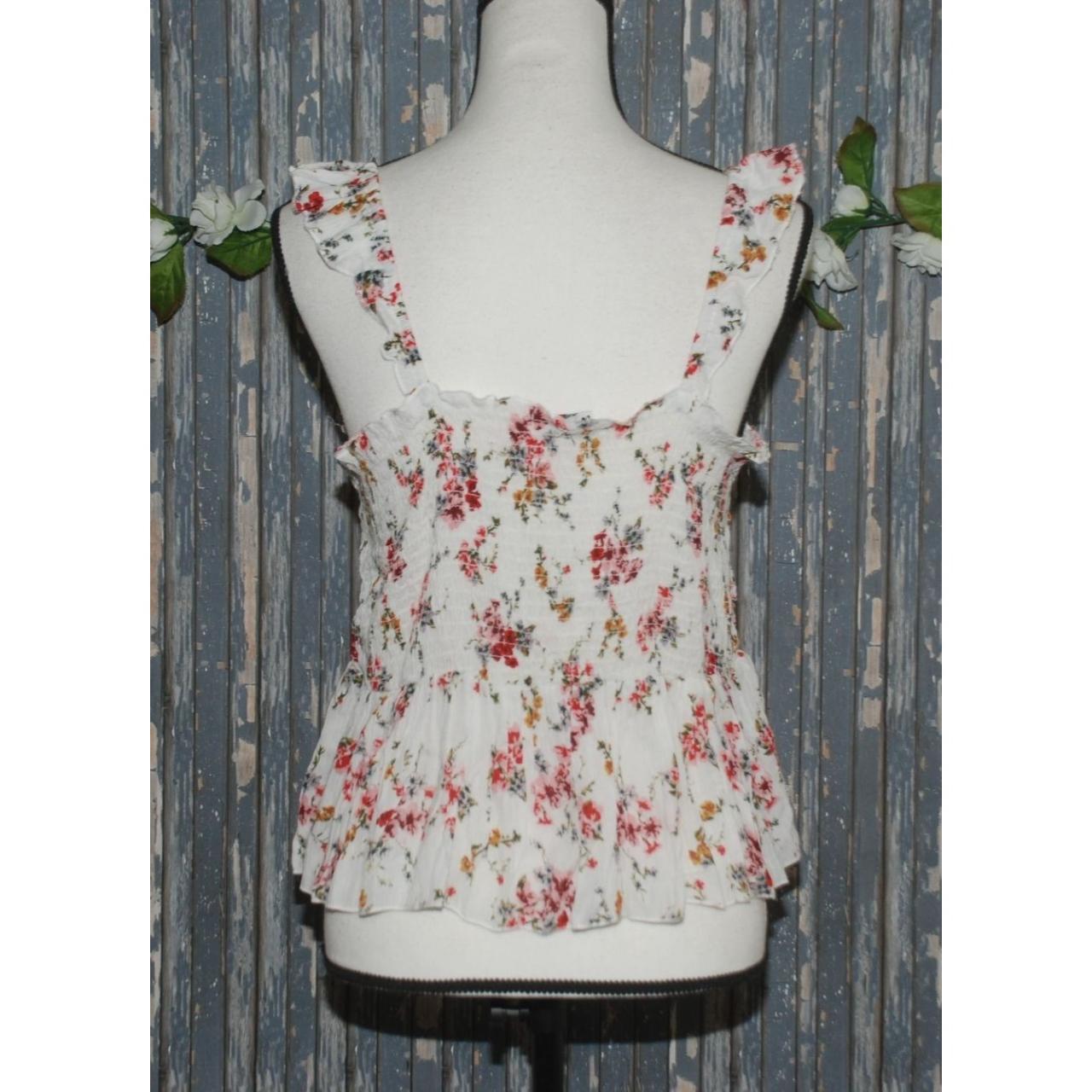 NWT Miss Selfie Floral Smocked Tank Top Size XL