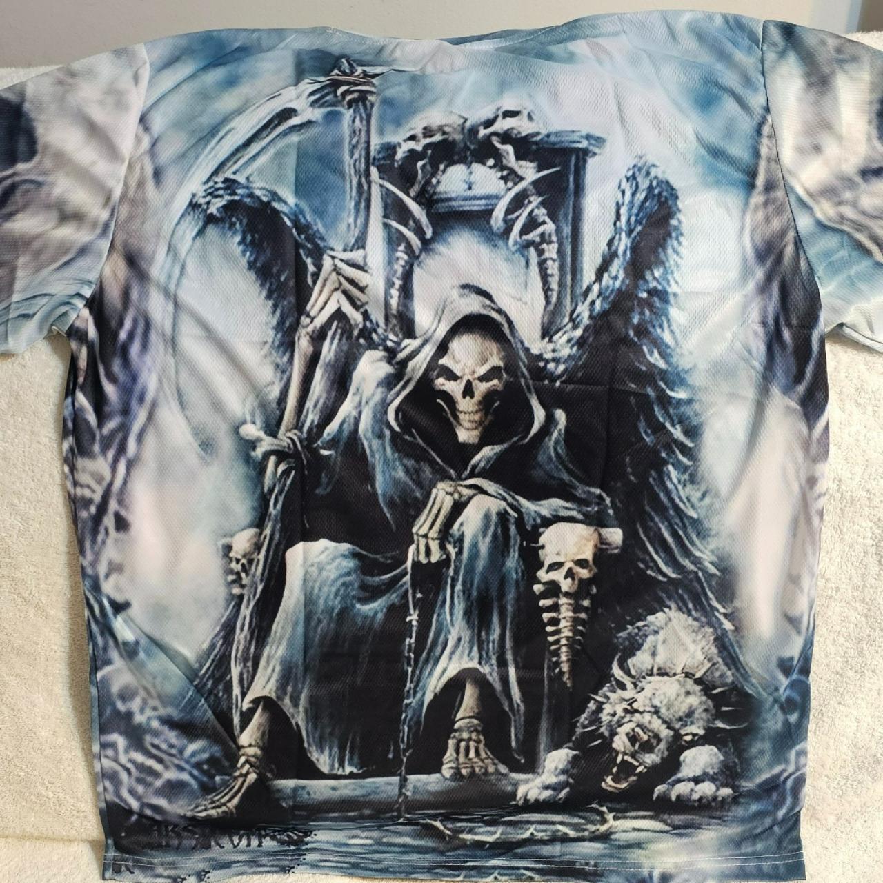 GRIM REAPER DEATH ANGEL WINGS THRONE HELLHOUND SKULL | Depop