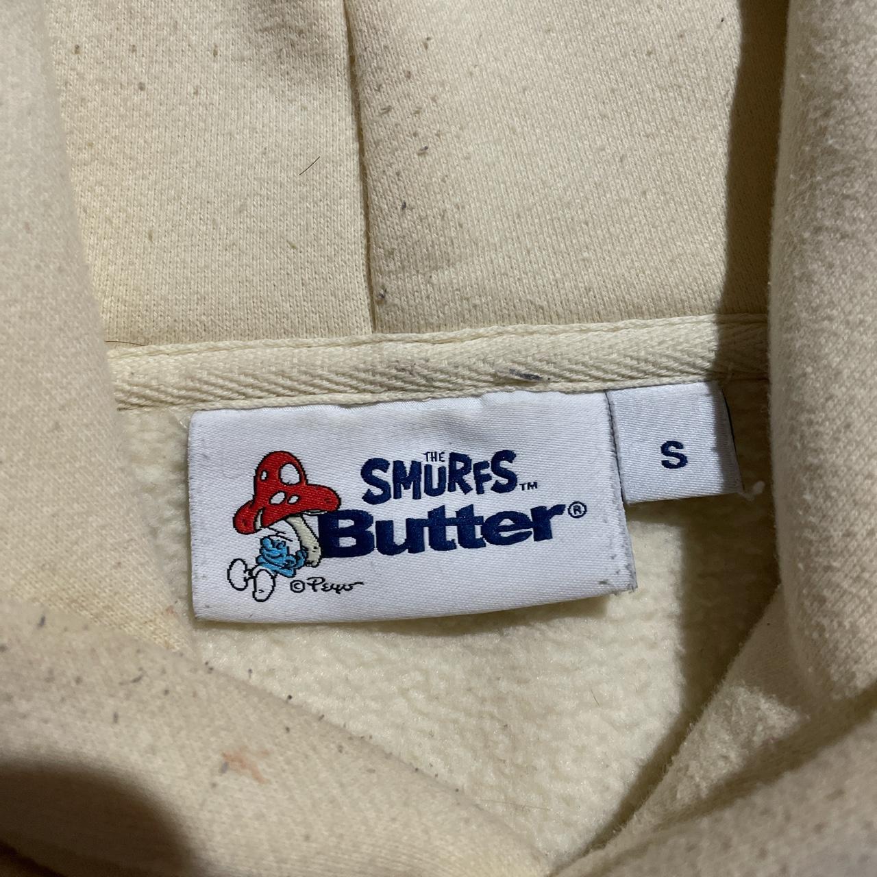 The Smurf’s butter goods hoodie Few stains shown in... Depop