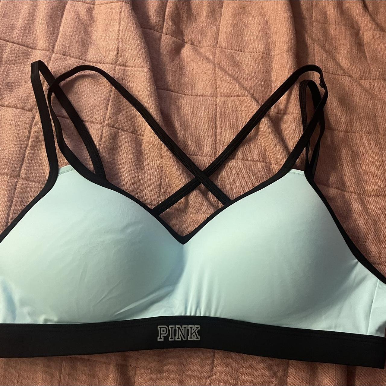 Women's Blue and Black Bra