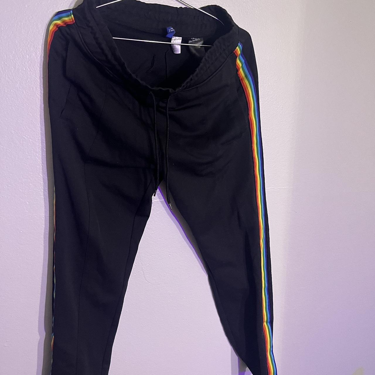 H&M rainbow stripe joggers super comfy size M