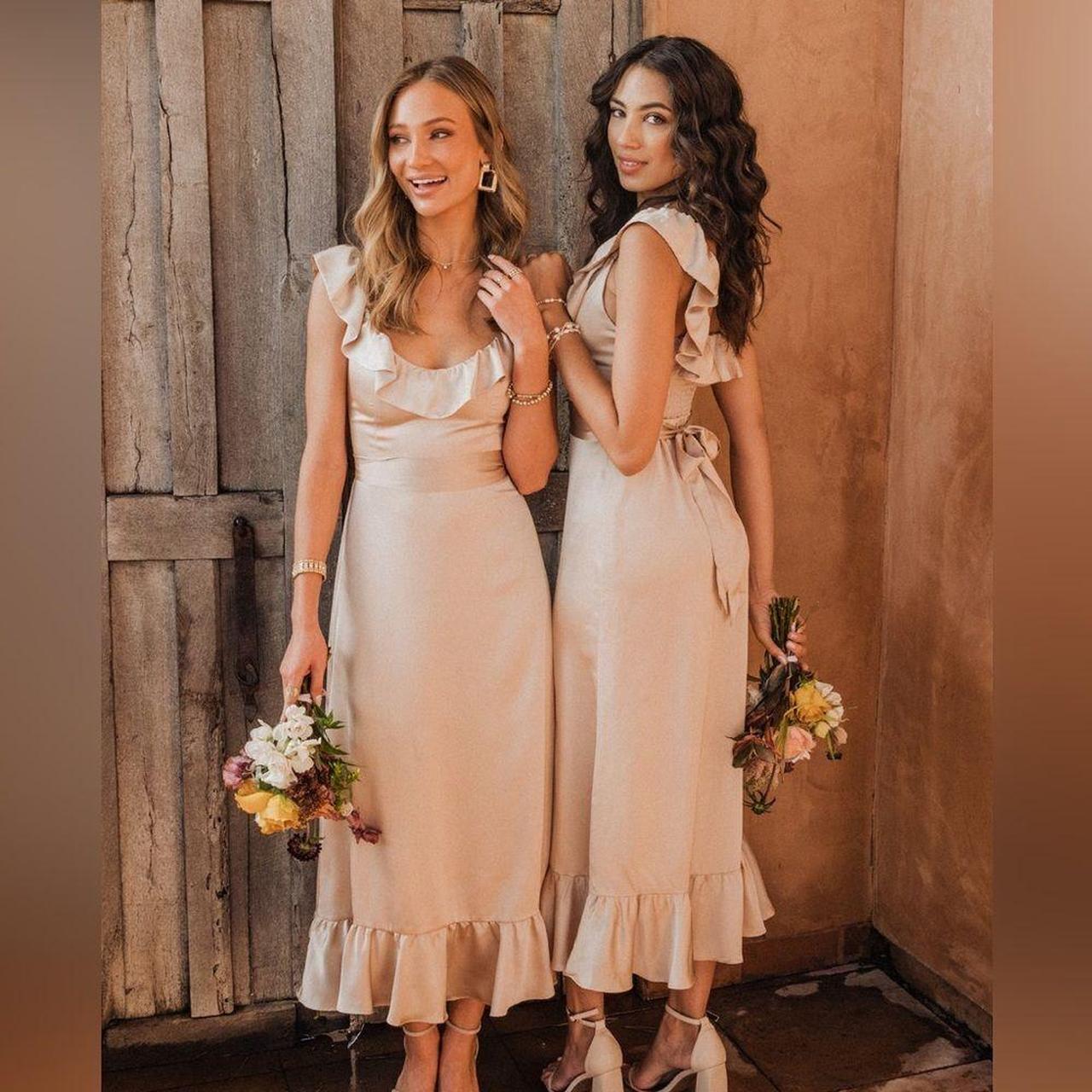 Show Me Your MuMu bridesmaid dress - champagne luxe satin shops