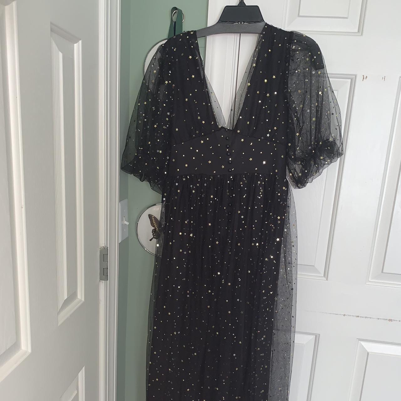 Black ballgown with gold stars • I bought this ... - Depop