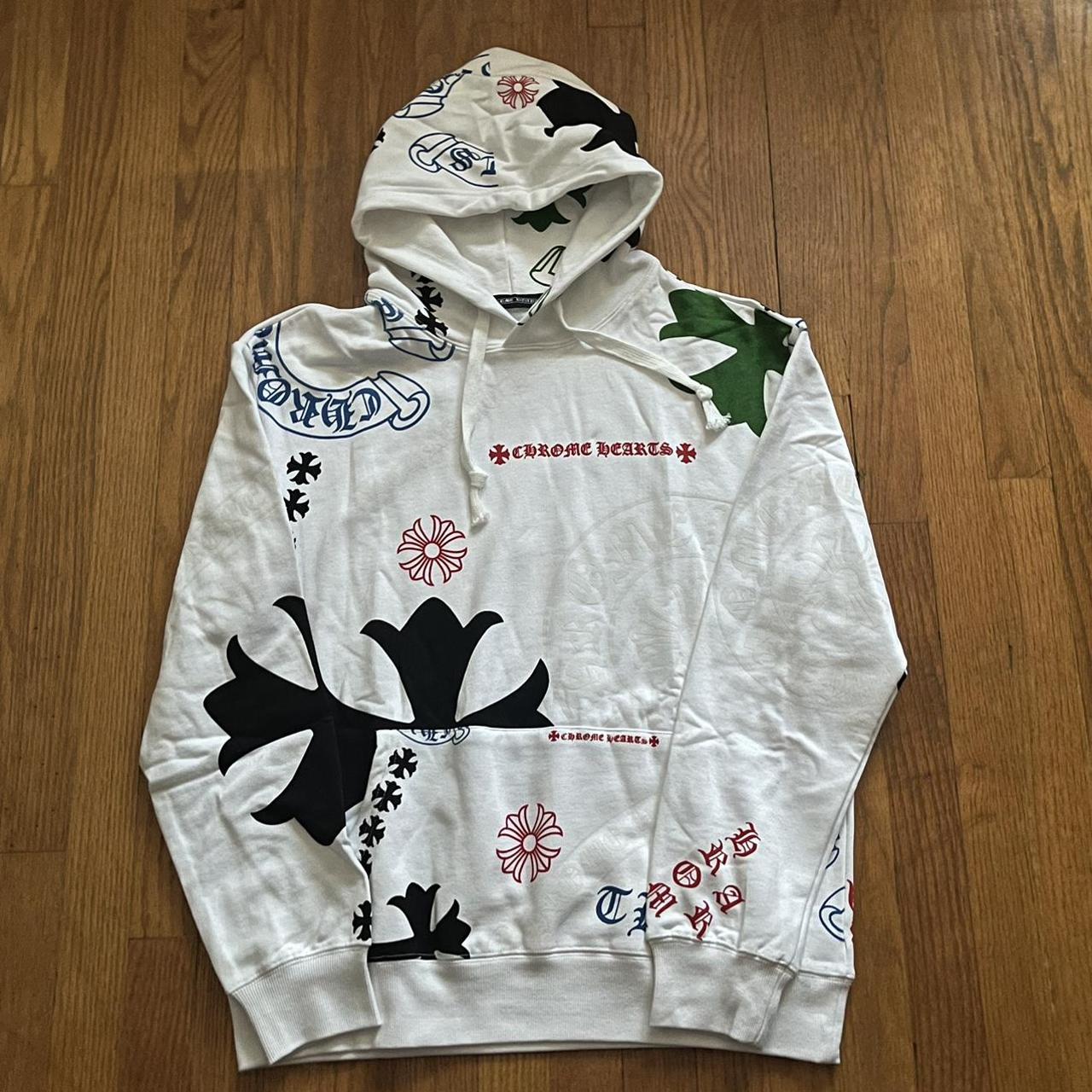 Chrome Hearts White Stencil Hoodie size Large brand... - Depop