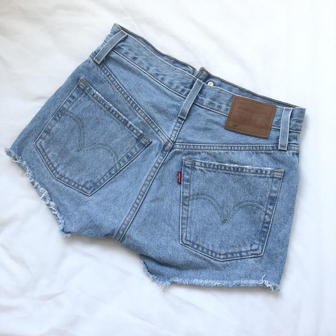 levi’s denim shorts light blue bought it off depop,... - Depop