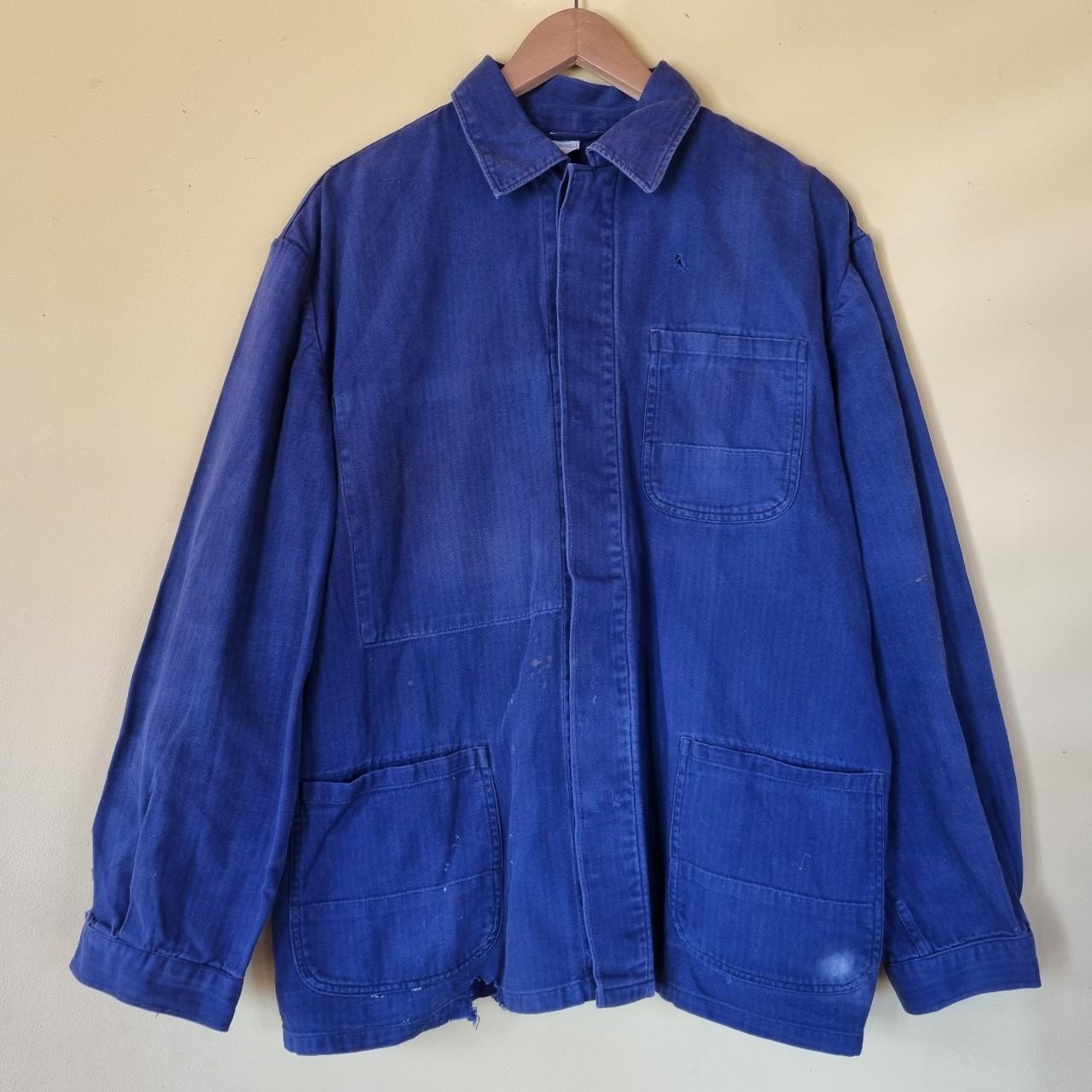 1950s 60s herringbone twill European chore jacket... - Depop