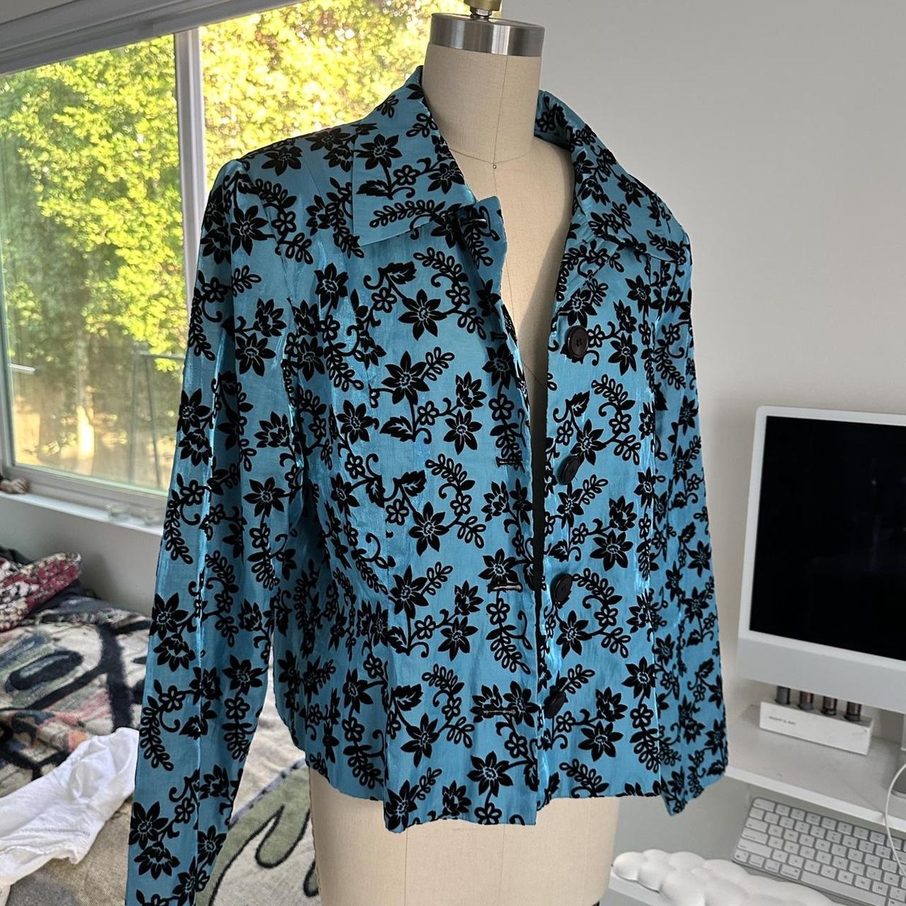 Shanghai Tang Women's Blouse - Blue/Multi - M – S… - image 3