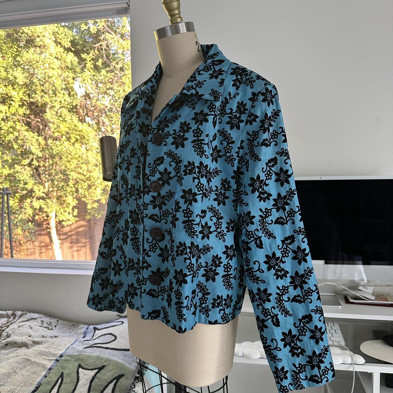 Shanghai Tang Women's Blouse - Blue/Multi - M – S… - image 4