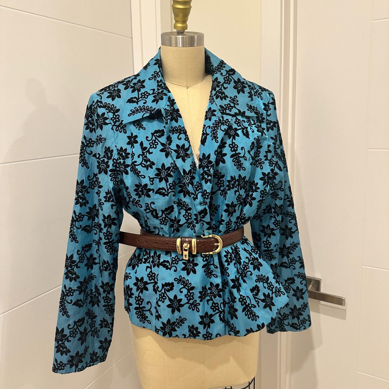 Shanghai Tang Women's Blouse - Blue/Multi - M – S… - image 1