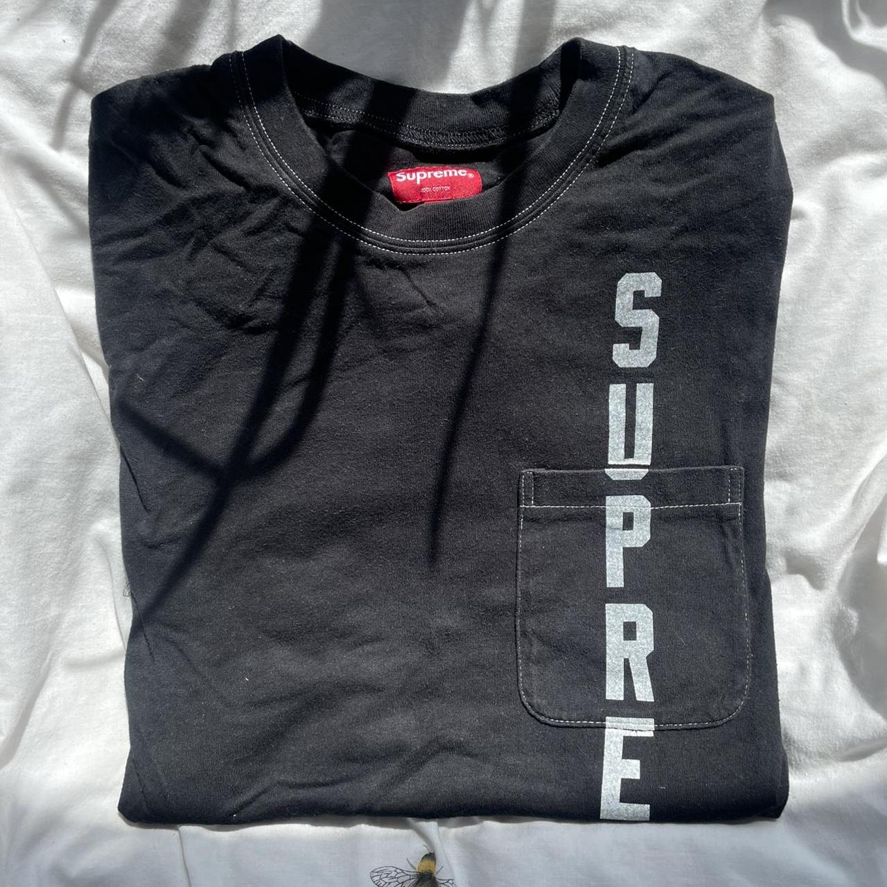 14秋冬 Supreme Contrast Stitch Arc Logo Top 黒 S 中古 Black