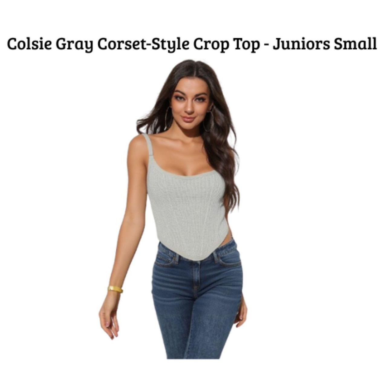Source Unknown Women's Crop top - Grey - S – Cors… - image 1