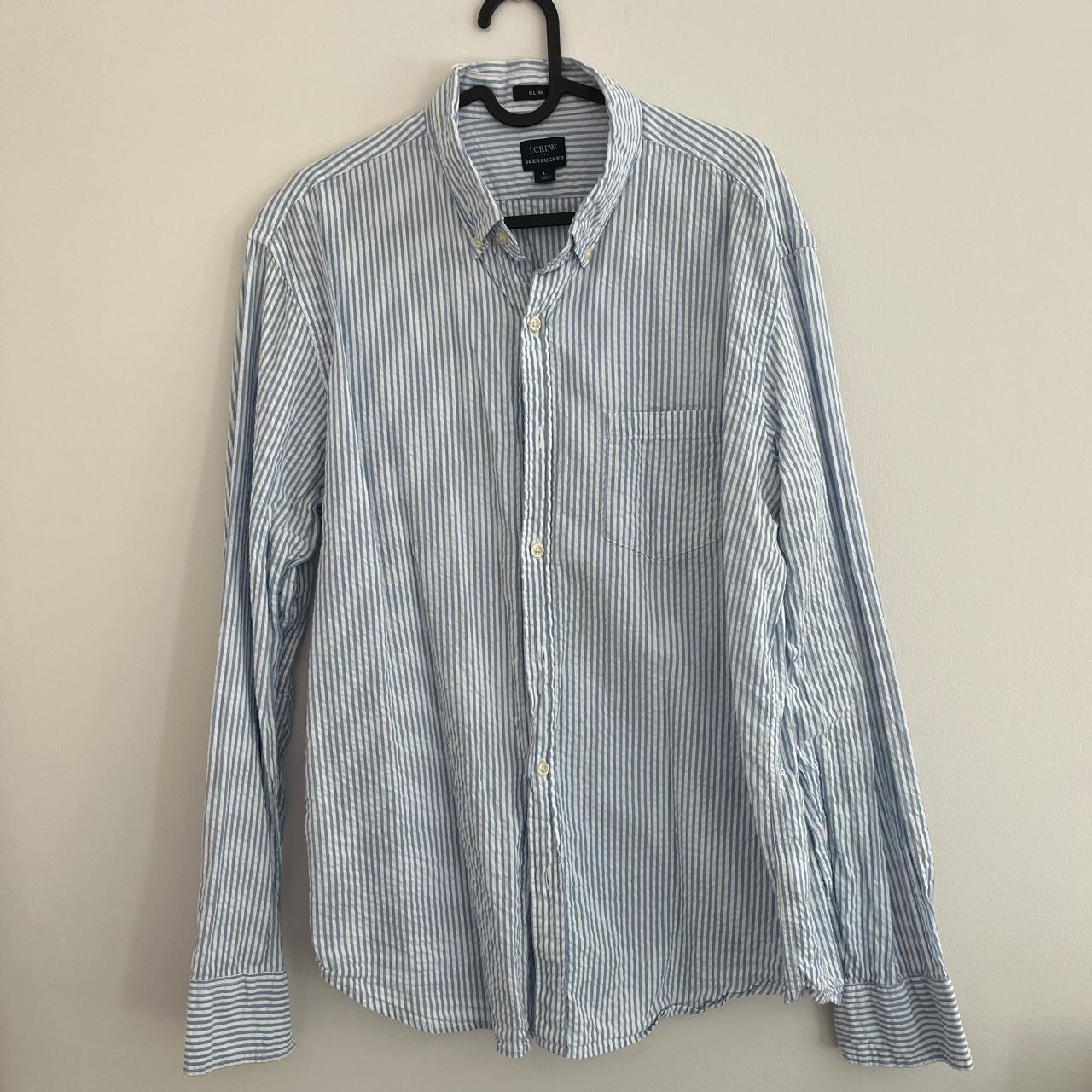 J Crew Seersucker Shirt Lightly worn. 100%... - Depop