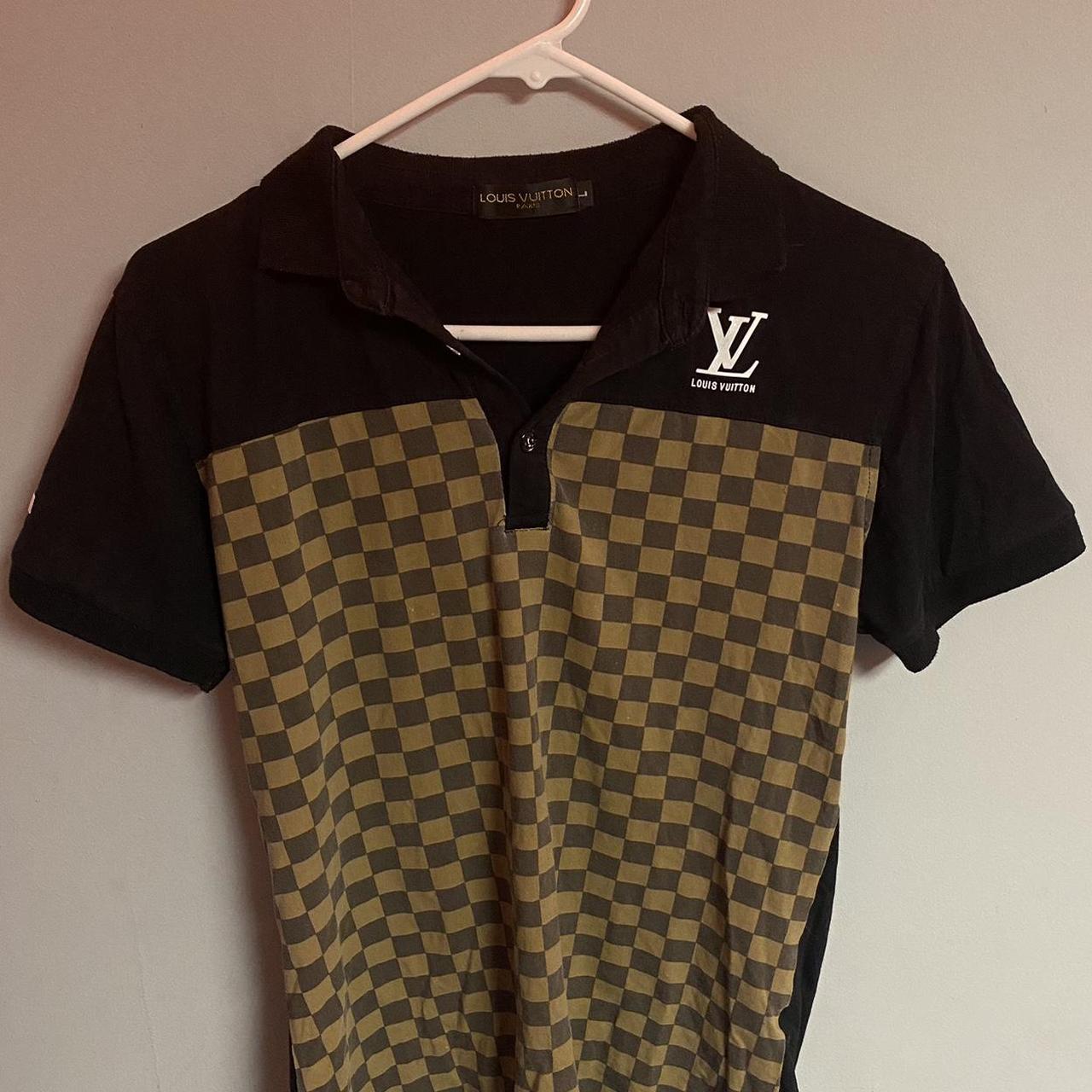 Louis Vuitton collared black and brown checkered