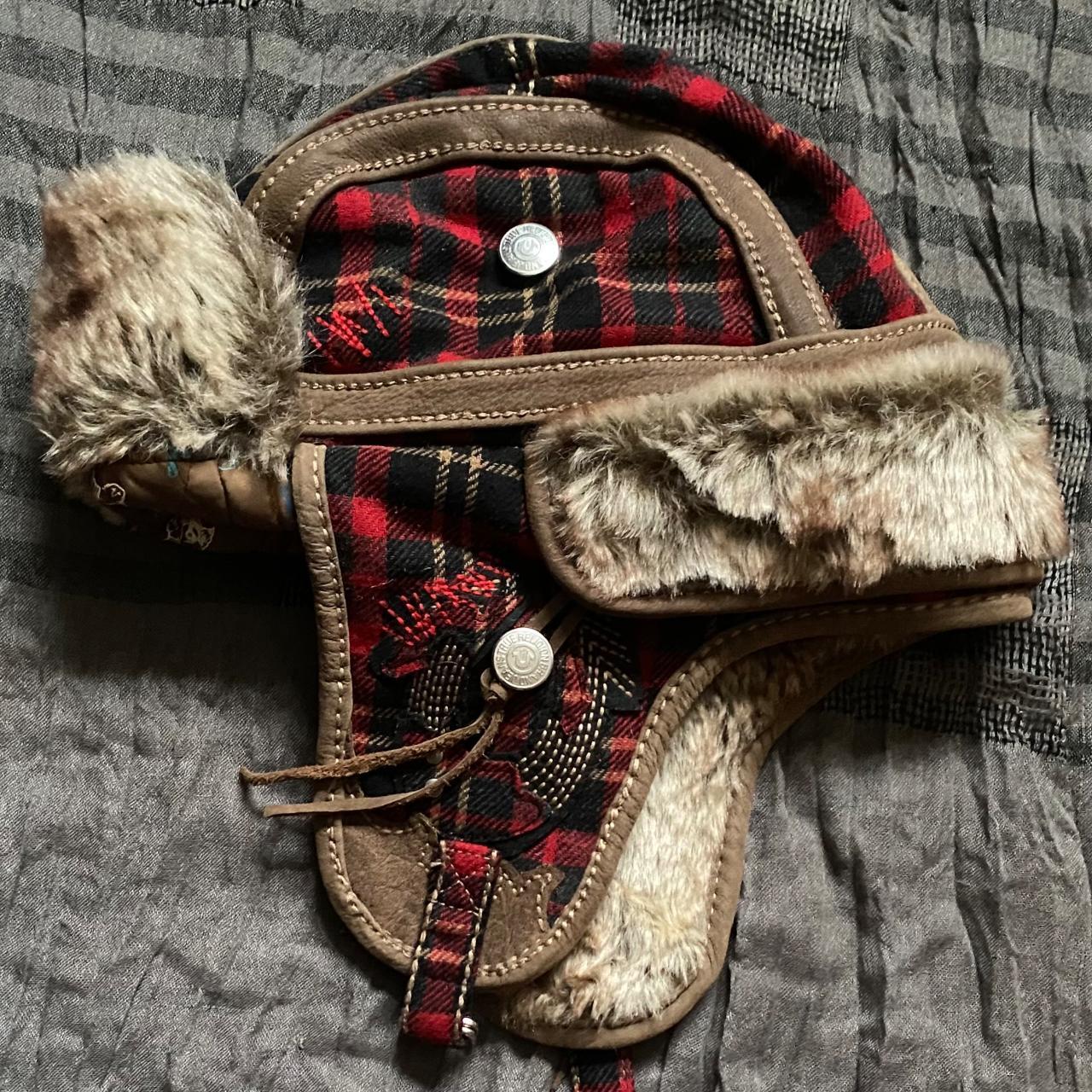True Religion fur trapper hat size L/XL no flaws Depop