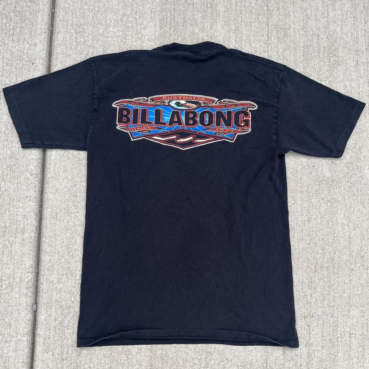 Vintage billabong black t shirt with super sick... Depop
