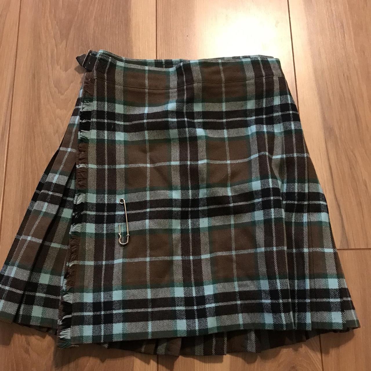 Men's wool 2025 plaid skirt