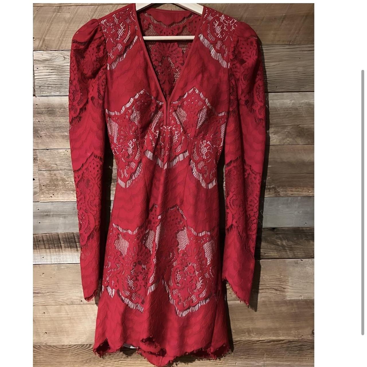 Free people 2024 red lace dress