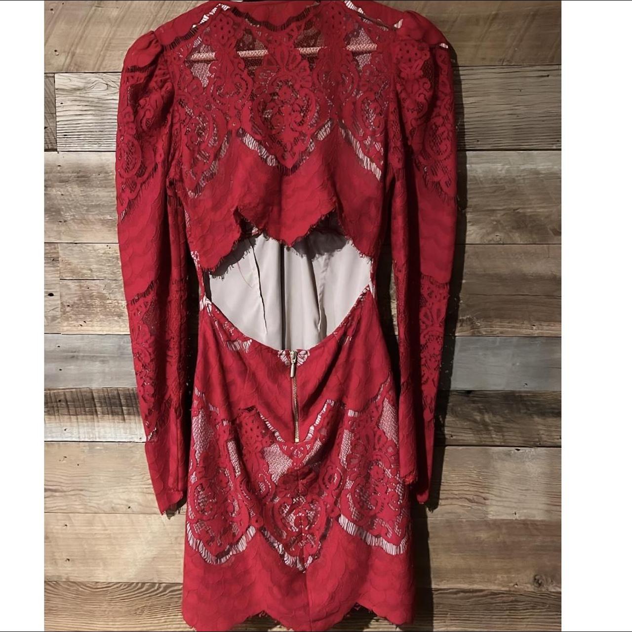 Free people red lace 2024 dress