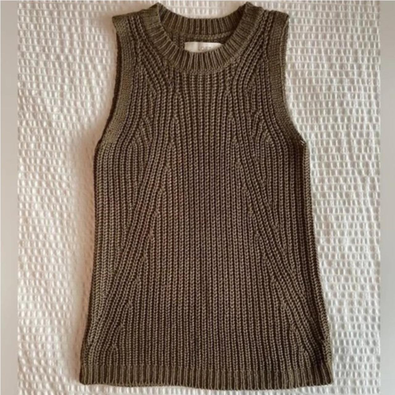 LOFT Knitted Tank Top Sweater Vest Olive XS EUC Depop