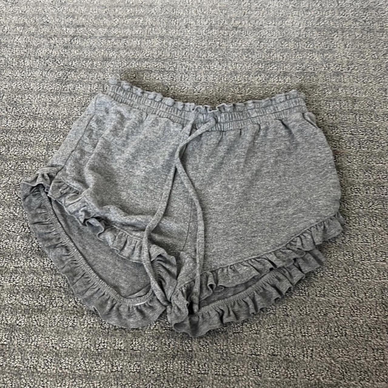 Grey hot sale ruffle shorts