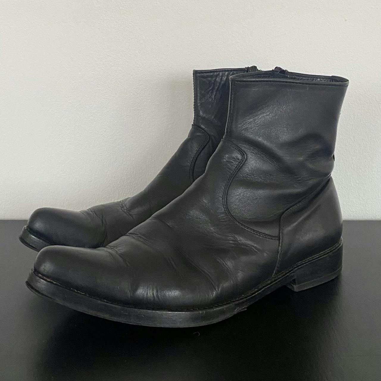 Yohji Yamamoto Femme Leather Boots Well-loved pair... - Depop